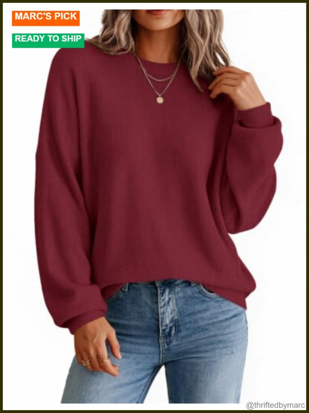Oversized Sweater Women Crewneck Long Sleeve Knit Pullover Fall Winter